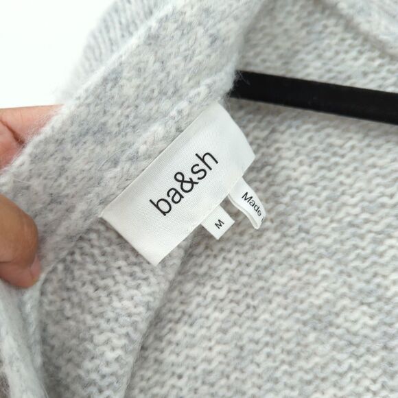 Ba&sh Women M Beyla Dress Gray Oversized Reversible Sweater Button Wool Knit NEW - Picture 11 of 11